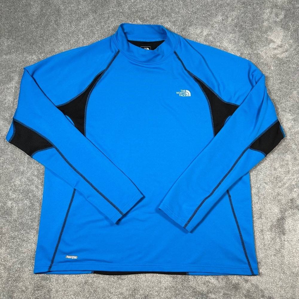The North Face Mock Neck Sweater Flight Series Mens XL Blue Black VaporWick